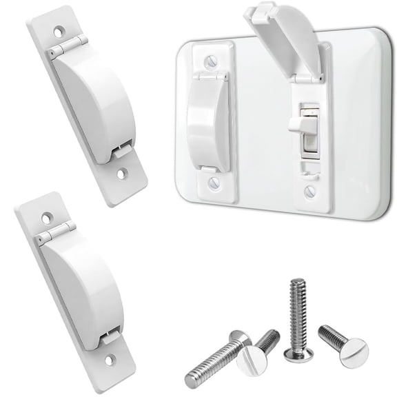 2 Pack Light Switch Cover Guard,White Wall Light Switch Lock, Child Proof Wall Switch Cover Keeps Lights or Switches from Being Accidentally Turned On or Off