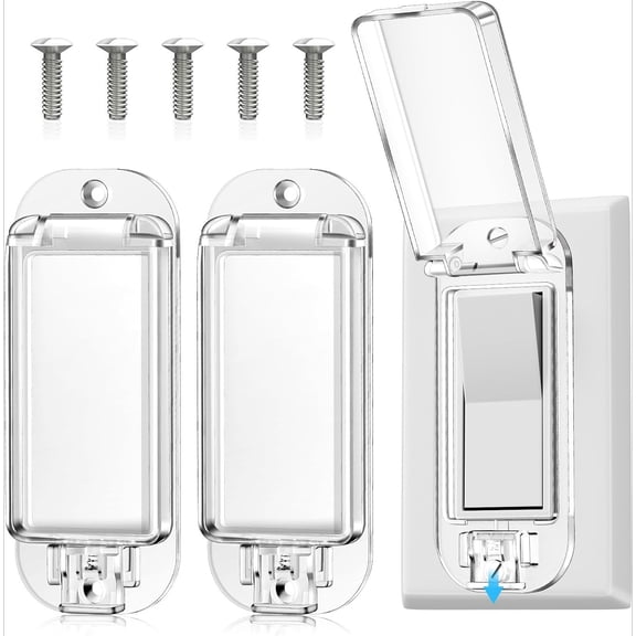 2 Pack Light Switch Guard Cover, Baby Proof Wall Switch Cover Guard with Wall Plate Screws for Rocker Light Switches, Wall Switch Protector Prevents Accidental On/Off and Protects Circuits & Kids