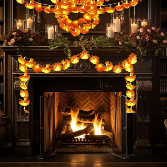 2 Pack Lighted Marigold Garland for Decoration Artificial Marigold Flowers for Dia De Los Muertos Decor Day of The Dead Lights for Indian Diwali Decoration (Total 10ft 60 LED)