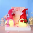 thumbnail image 1 of 2 Pack Lighted Valentines Gnomes Plush Doll, Handmade Mini Scandinavian Swedish Tomte, Light Up Elf Toy Holiday, Battery Operated Valentine's Day Gift Tabletop Ornament, 1 of 7
