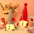 thumbnail image 1 of 2 Pack Lighted Valentines Gnomes Plush Doll, Handmade Mini Scandinavian Swedish Tomte, Light Up Elf Toy Holiday, Battery Operated Valentine's Day Gift Tabletop Ornament, 1 of 9