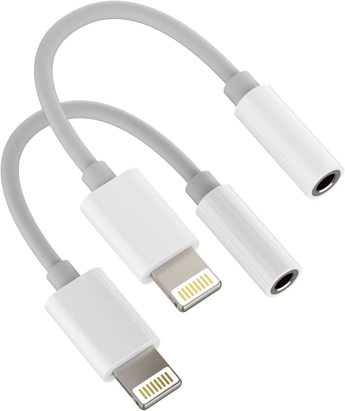 Apple Certified for iPhone Headphone Adapter 3.5mm AUX Audio Jack and  Charger Extender Dongle Earphone Headset Converter Lightning Male to USB  Female