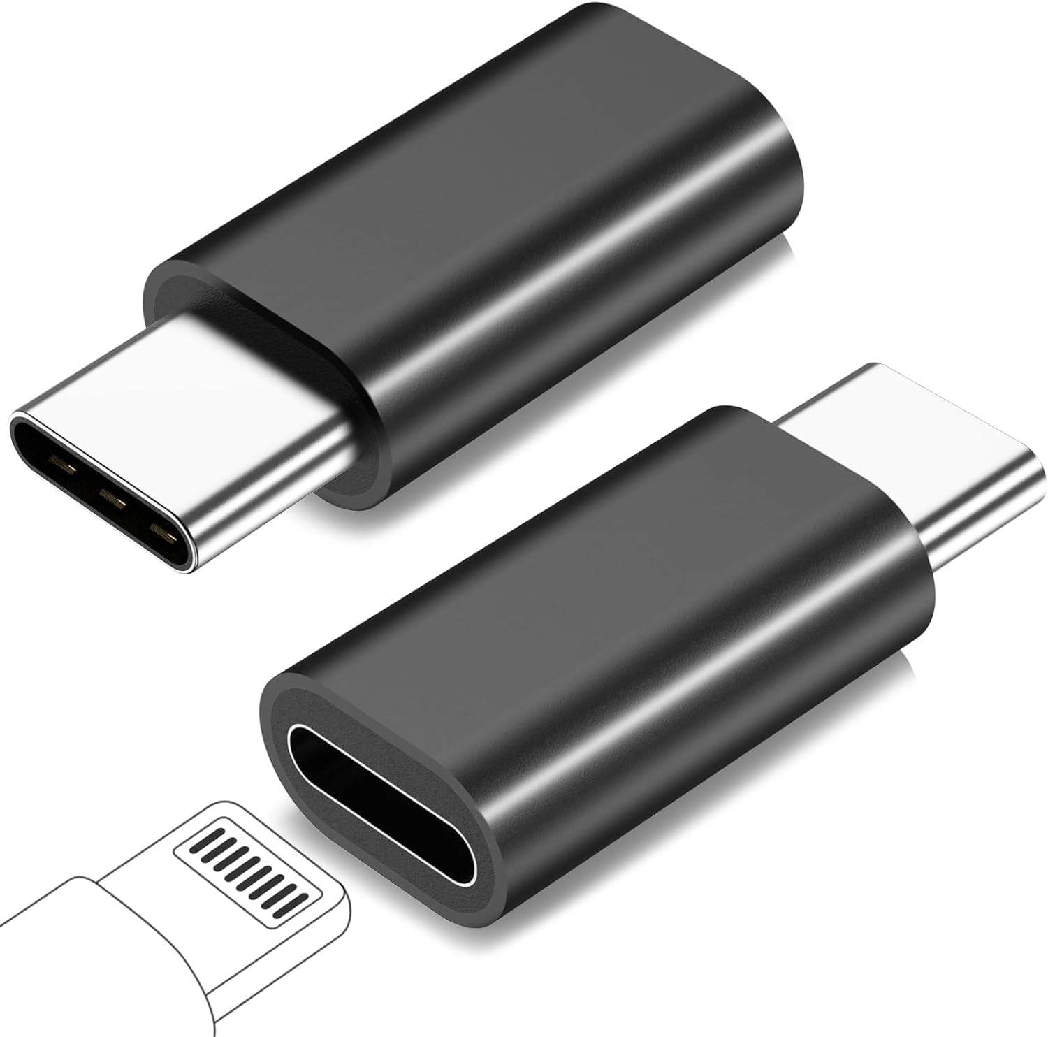 2 Pack Lightning To USB C Adapter For IPhone 15/16/16 Pro/16 Pro Max/16 Plus,Samsung S24,iPad