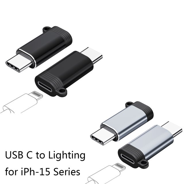 2 Pack Lightning Female to USB C Male Adapter, for Lightning to Type C