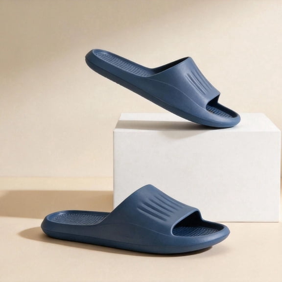 2-Pack Lightweight EVA Slippers for Women & Men, Soft Thick Sole Shower Slides, Non-Slip Comfortable Home Bathroom Sandals, Solid Color