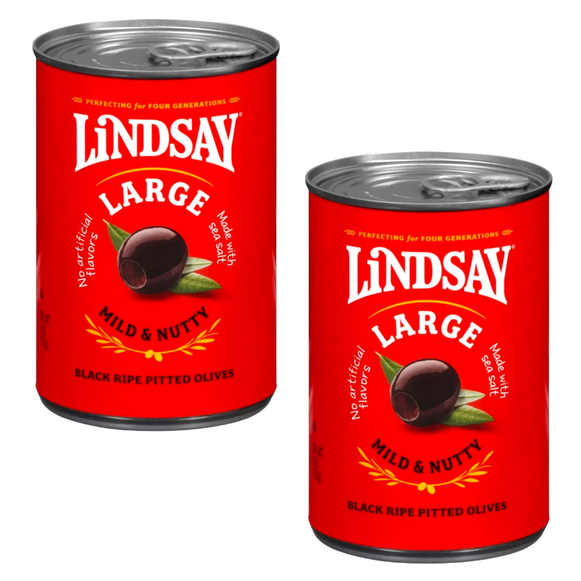 (2 Pack) Lindsay Large Pitted Black Ripe Olives, 6 oz
