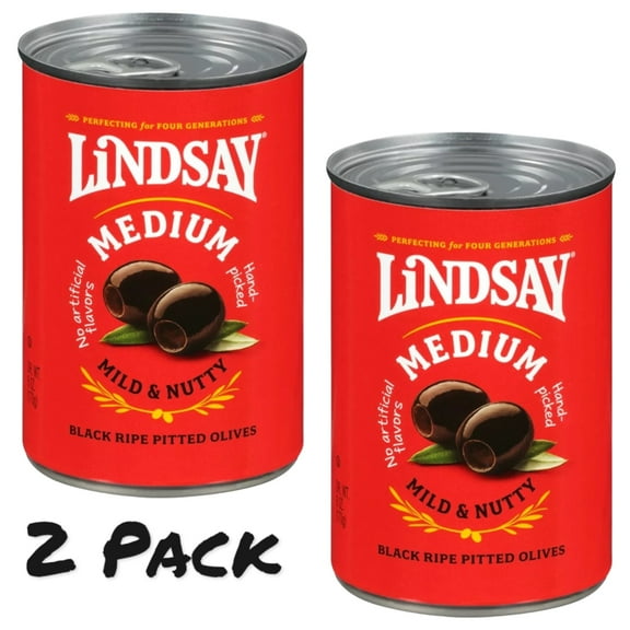 ( 2 Pack ) Lindsay Medium Pitted Black Ripe Olives 6 oz