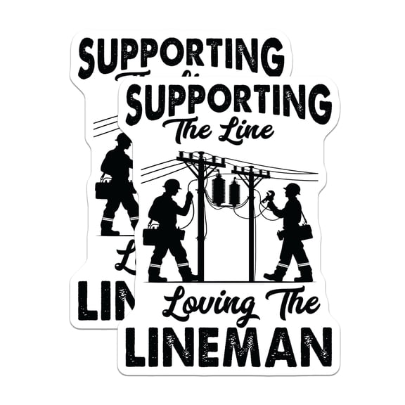 (2 Pack) Lineman Magnets - Electrical Worker Support - Power Line Crew Decor - 5 Inches On Longest Side - Thick Durable Magnet - Made in USA - MAG20698