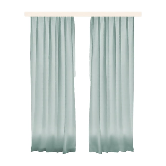 2-Pack Linen Style Window Curtain Panels - 59x106 Inch Semi-Sheer Drapes for Living Room & Bedroom, Mint Green/Gray/Khaki Options, Rod Pocket, Mint Green