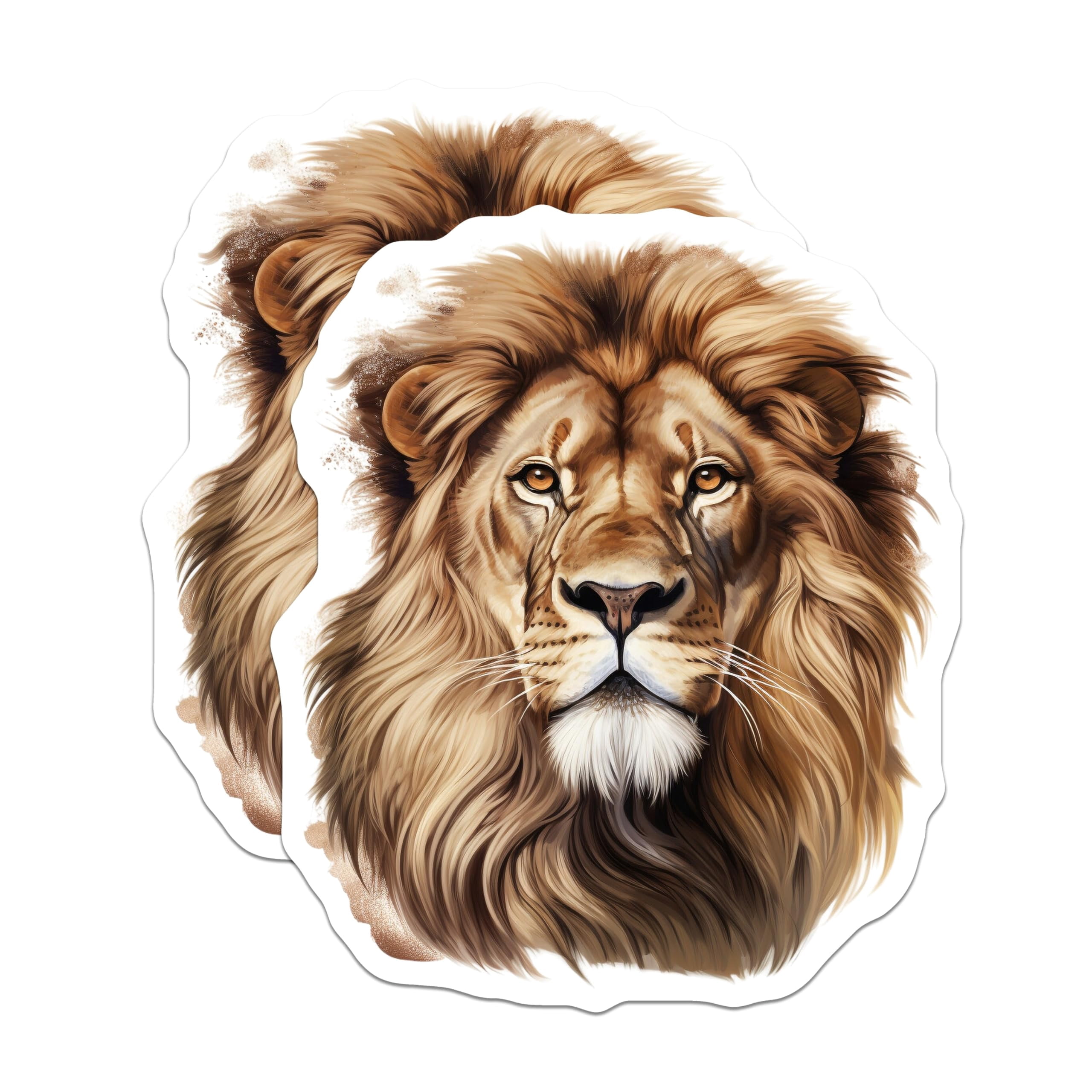 Sticker Lion Animals (2 Pack) Lion Stickers - Animal Decals - King of The Jungle Art - 5