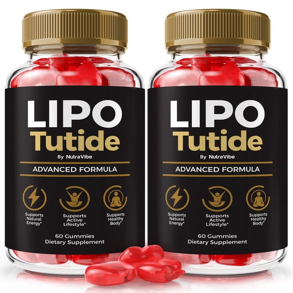 (2 Pack) Lipo Tutide Natural Daily Gummy Formula Designed to align with Fitness Goals, Support active Lifestyle & Body Balance | Just 2 Great-Tasting, Easy-to-Chew Gummies Daily (120 Gummies)