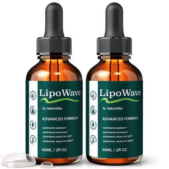 (2 Pack) LipoWave Natural Daily Liquid Formula Designed to Align with Fitness Goals, Support an Active Lifestyle & Body Balance | Just a Few Drops for a Fit-Focused Routine (60 Servings)