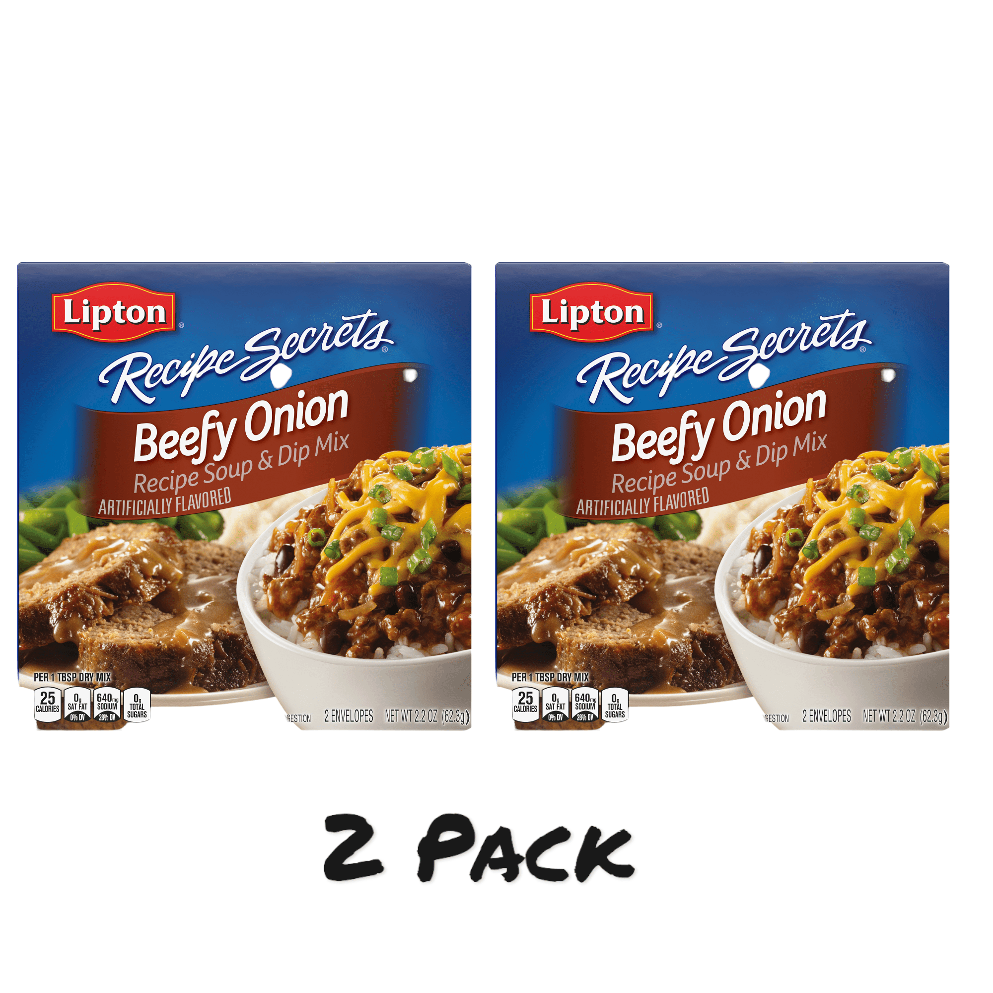 2 Pack ) Lipton Recipe Secrets Beefy Onion Dry Soup and Dip