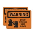 thumbnail image 1 of (2 Pack) Liquid Nitrogen Wear Gloves OSHA Warning Sign 14 Inch X 10 Inch Indoor / Outdoor Rust-Free Aluminum Metal Signs for Workplace, Workshop, and Construction Site, Made in the USA, 1 of 8