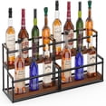thumbnail image 1 of 2 Pack Liquor Bottle Display Shelf 2 Tier Rack Holder Bar Shelf Stand for Wine Whiskey Risers Organizer Kitchen Countertop, 1 of 5
