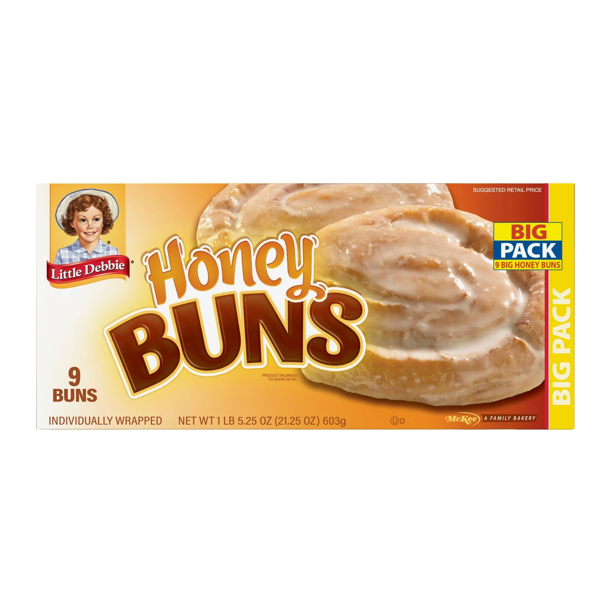 2 Pack - Little Debbie Honey Buns Breakfast Pastries - Big Pack - 9 ct Packaging may vary