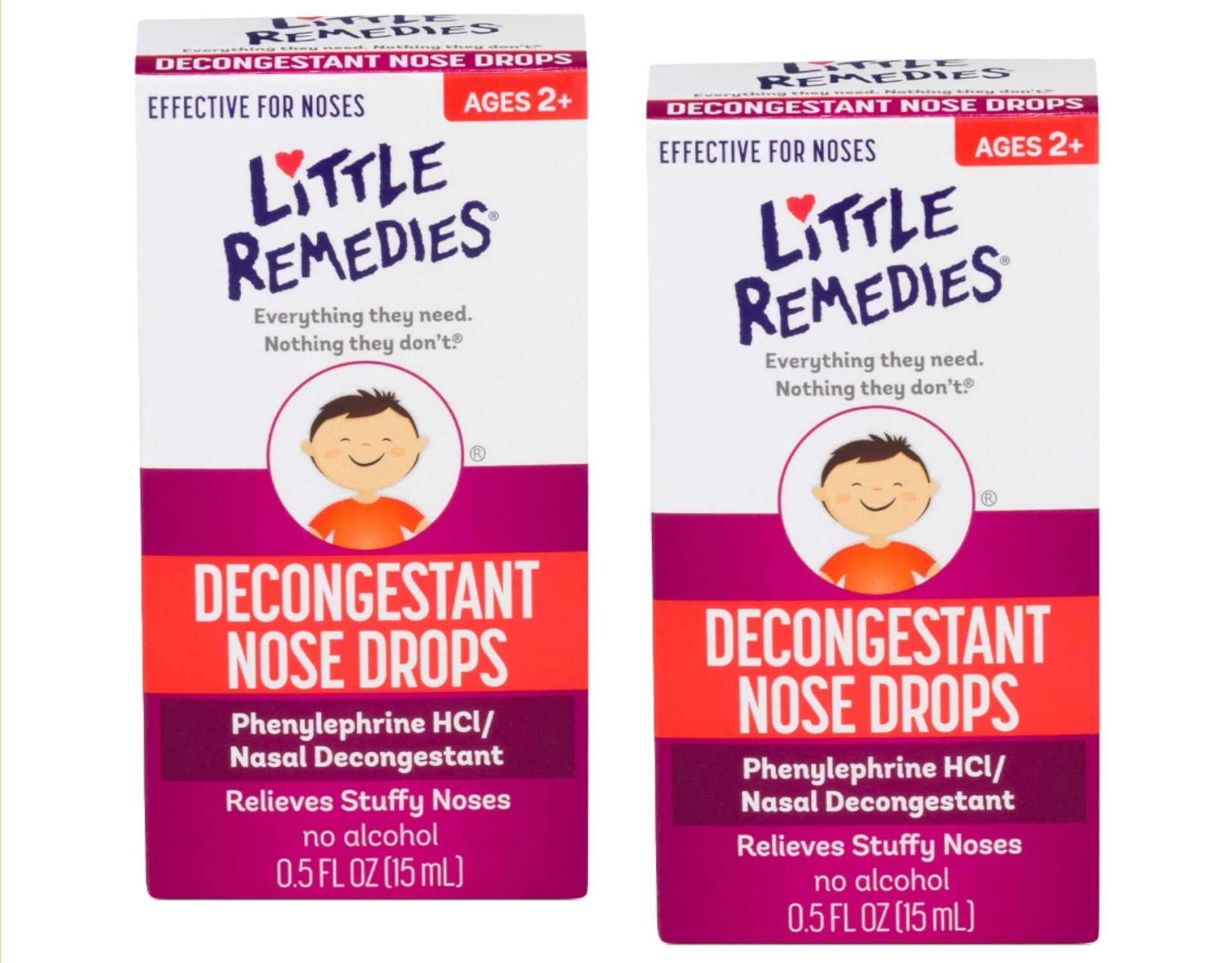 2 Pack Little Noses Decongestant Nose Drops 0.5oz Each