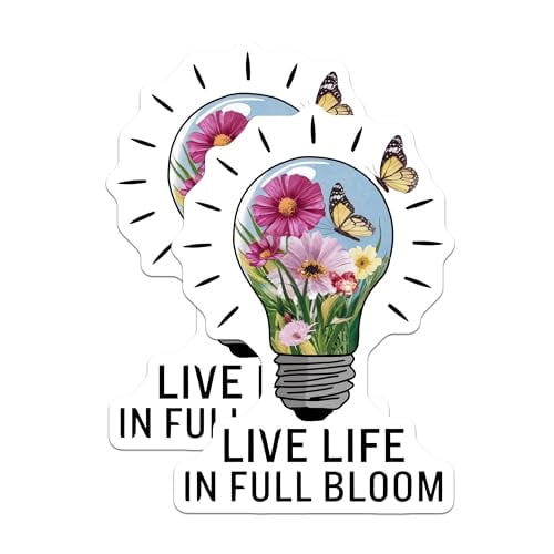 (2 Pack) Live Life in Full Bloom Magnets Magnets - Lightbulb Flower ...