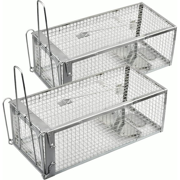 2-Pack Live Rat Traps Humane Chipmunk Mouse Vole Hamster Cage