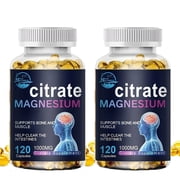 LN Magnesium Citrate 1000mg, High Absorption Supplement for Muscle, Bone, Nerve & Heart Health, 2 Bottles 120 Capsules Each