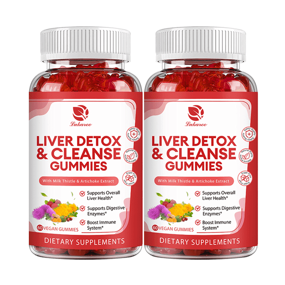 (2 Pack) Liver Detox & Cleanse Gummies,with Milk Thistle & Elderberry Support Liver Health,120 Count