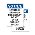 thumbnail image 1 of (2 Pack) Livestock Guardian Dog On Duty OSHA Notice Sign 12 Inch X 18 Inch Plastic Sign, Weather Resistant, UV Protected for Workplace, Business, and Construction Site, Made in the USA, 1 of 8