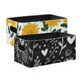 thumbnail image 1 of 2 Pack Living Room Bed Room Felt Storage Baskets Boxes Foldable Organizer With Handles Yellow Daisies Seamless Pattern various Abstract Flowers, 1 of 3