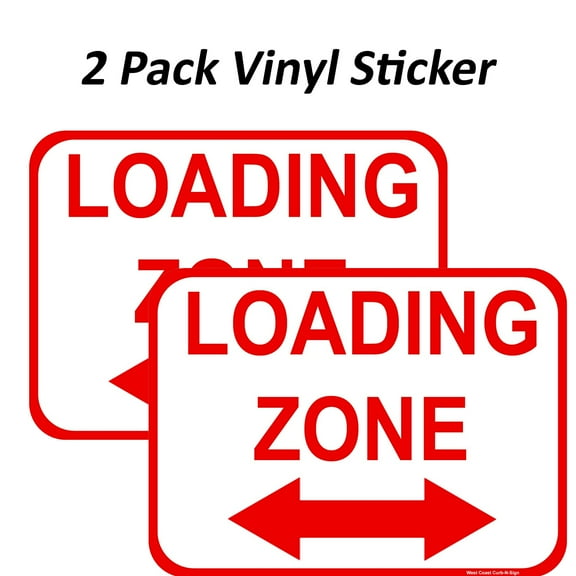 2 Pack Loading Zone Stickers, Weatherproof, Water Resistant, Indoor and Outdoor Keep, Easy Peel and Stick, Highly Reflective Vinyl Decal (5x3 inches)