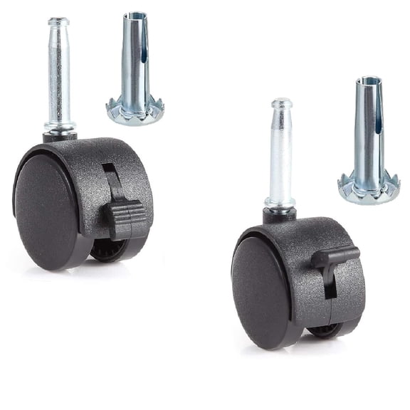 2 Pack Lock Swivel Caster Replacement Parts for Weber Gas Grill Stem Casters-2.5 inch Caster Wheel