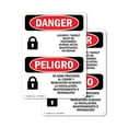 thumbnail image 1 of (2 Pack) Lockout Tagout Setup Maintenance Bilingual OSHA Danger Sign 7 Inch X 10 Inch Plastic Sign, Weather Resistant, UV Protected for Workplace, Business, and Construction Site, Made, 1 of 8
