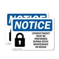 thumbnail image 1 of (2 Pack) Lockout Tagout Setup Maintenance Repair OSHA Notice Sign 14 Inch X 10 Inch Plastic Sign, Weather Resistant, UV Protected for Workplace, Business, and Construction Site, Made in, 1 of 8