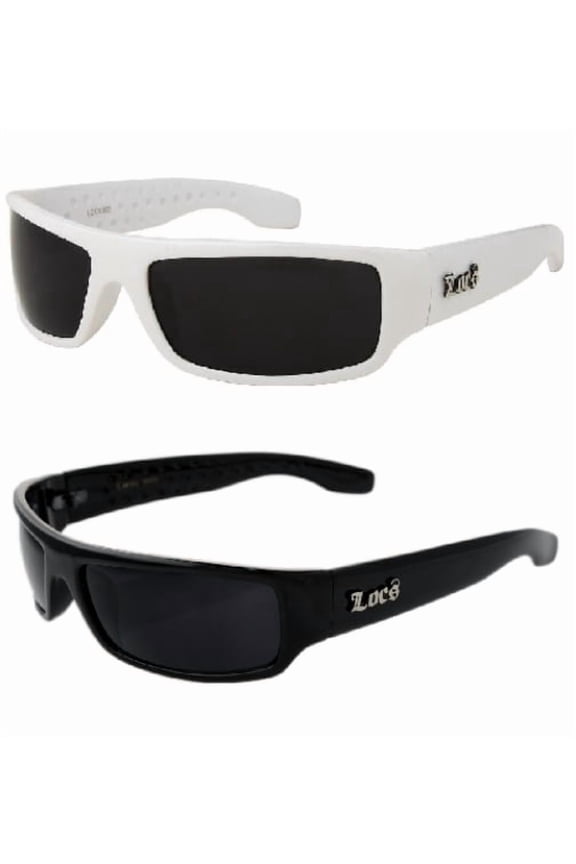 2 Pack Locs Sunglasses 1 Pair Black & 1 Pair White  Smaller Adult Size