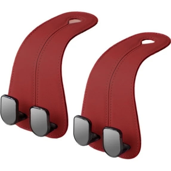 2 Pack Lodkmivi Car Headrest Hooks for Purses and Bags Cute Leather Car Seat Back Head Rest Double Hooks for Bags Cute Pink Beige Car Accessories Headrest Back Seat Handbags Hook (Beige 2 Pack)