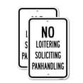 thumbnail image 1 of (2 Pack) No Loitering Soliciting Panhandling Sign | 18" X 24" Heavy-Gauge Aluminum Sign | Rust Free Aluminum, Weather Resistant, Waterproof, Fade Resistant, 2 Pre-drilled Holes, 1 of 4