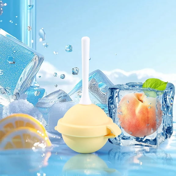 2 Pack Lollipop Ice Pop Mold, Food Grade Silicone Freezer Tray for Homemade Popsicles, Yellow