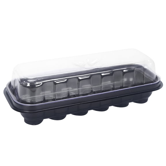 2 Pack Long 12-Cell Seed Starting Trays, Reusable Plastic Gardening Germination Box, Separated Growing Block Planter For Vegetable, Herb And Flower Seedlings Cultivation At Balcony Backyard