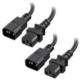thumbnail image 1 of 2-Pack Long Computer to PDU Power Extension Cord - 15ft, IEC C14 to IEC C13 PDU Power Cord, 10A, 18AWG, Black, 1 of 6