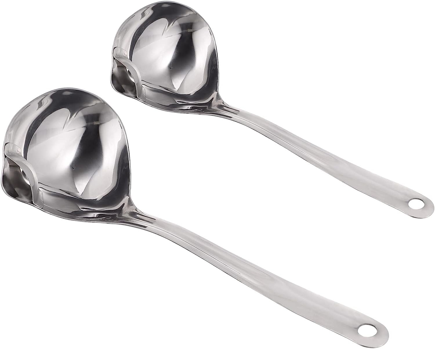 2Pack Long Handle Soup and Oil Separating Spoons for Cooking Steel