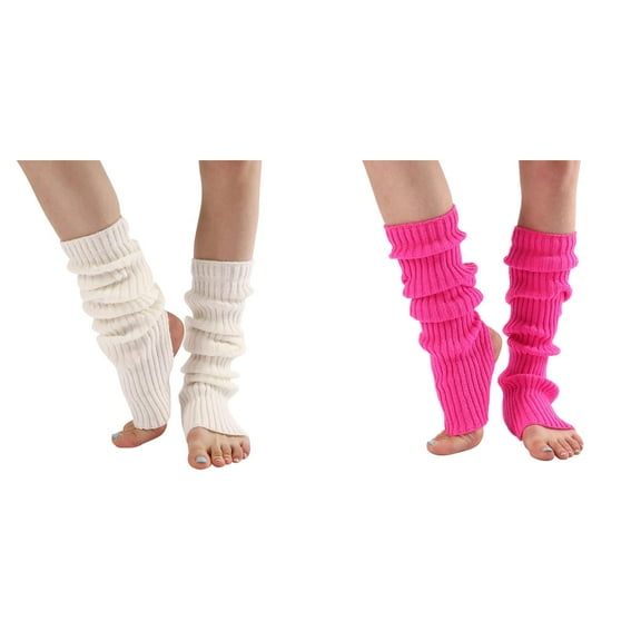 2-Pack,Long Leg Warmer Womens Men 80s Party Ribbed Knit Dance Sports Leg Warmer Men's Cycling Leg Warmers Dance Leg Warmers for 4-6 Leg Warmers Women 80 Leg Warmers for Women plus Size Long