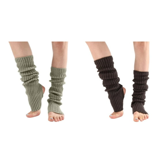 2-Pack,Long Leg Warmer Womens Men 80s Party Ribbed Knit Dance Sports Leg Warmer Thigh High Leg Warmers for Women Stirrup Ice Skating Leg Warmers for Women's Leg Warmers Rib Knit Leg Warmers Thigh