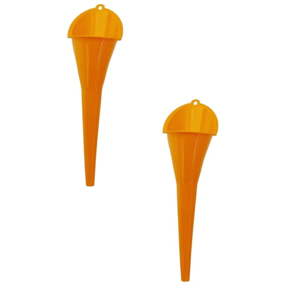 2 Pack Long Neck Multipurpose Funnel 11 Inch Heavy Duty Plastic Fluid Funnel for Gasoline Oil Water Coolant Transfer, Wide Mouth Automotive Funnel for Cars Trucks Motorcycles Orange