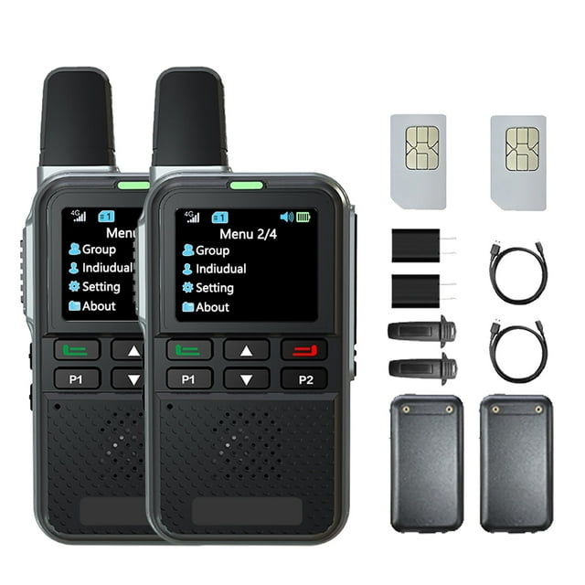 2 Pack Long Range Radios with Sim Cards, 5000 Miles Global PTT Walkie ...