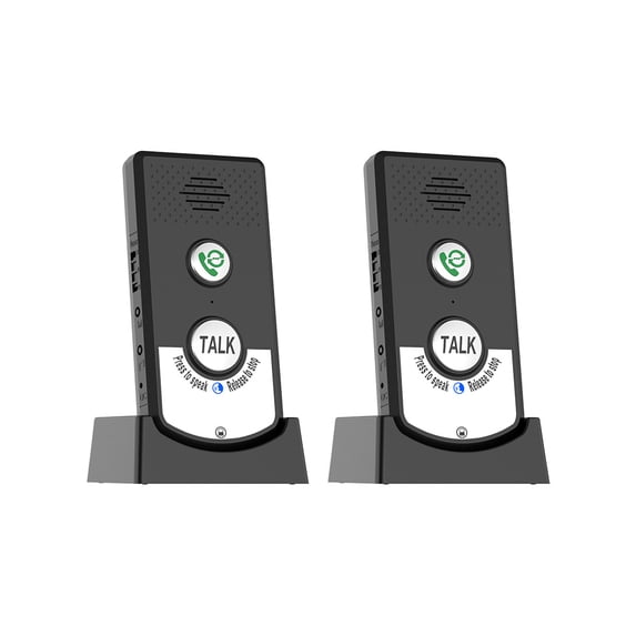 2-Pack Long Range Wireless Intercom System For Home, 3000ft Rechargeable Intercom With Wall Penetration, 38 Ringtones For Elderly Care, Office, Multi-Story House (Black/White)