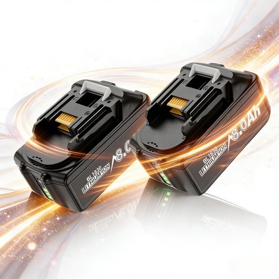 2 Pack-Long-Run 18V Power Tool Battery - Optimized for Tools (8.0Ah) BL1860B, BL1860, BL1850B, BL1850, BL1840B, BL1840, BL1830B, BL1830, BL1820, BL1815
