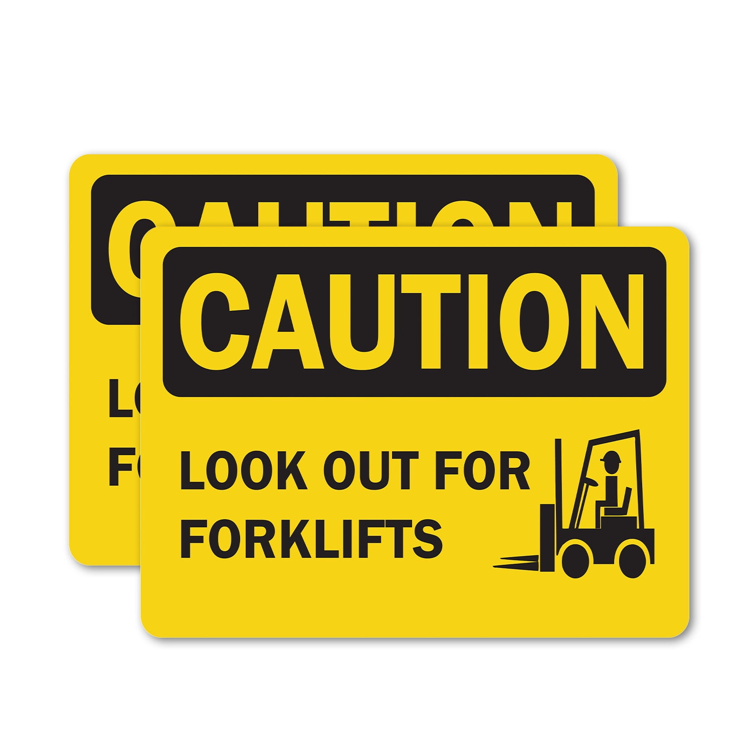 (2 Pack) Look Out For Forklifts OSHA Caution Sign 18 Inch X 12 Inch ...