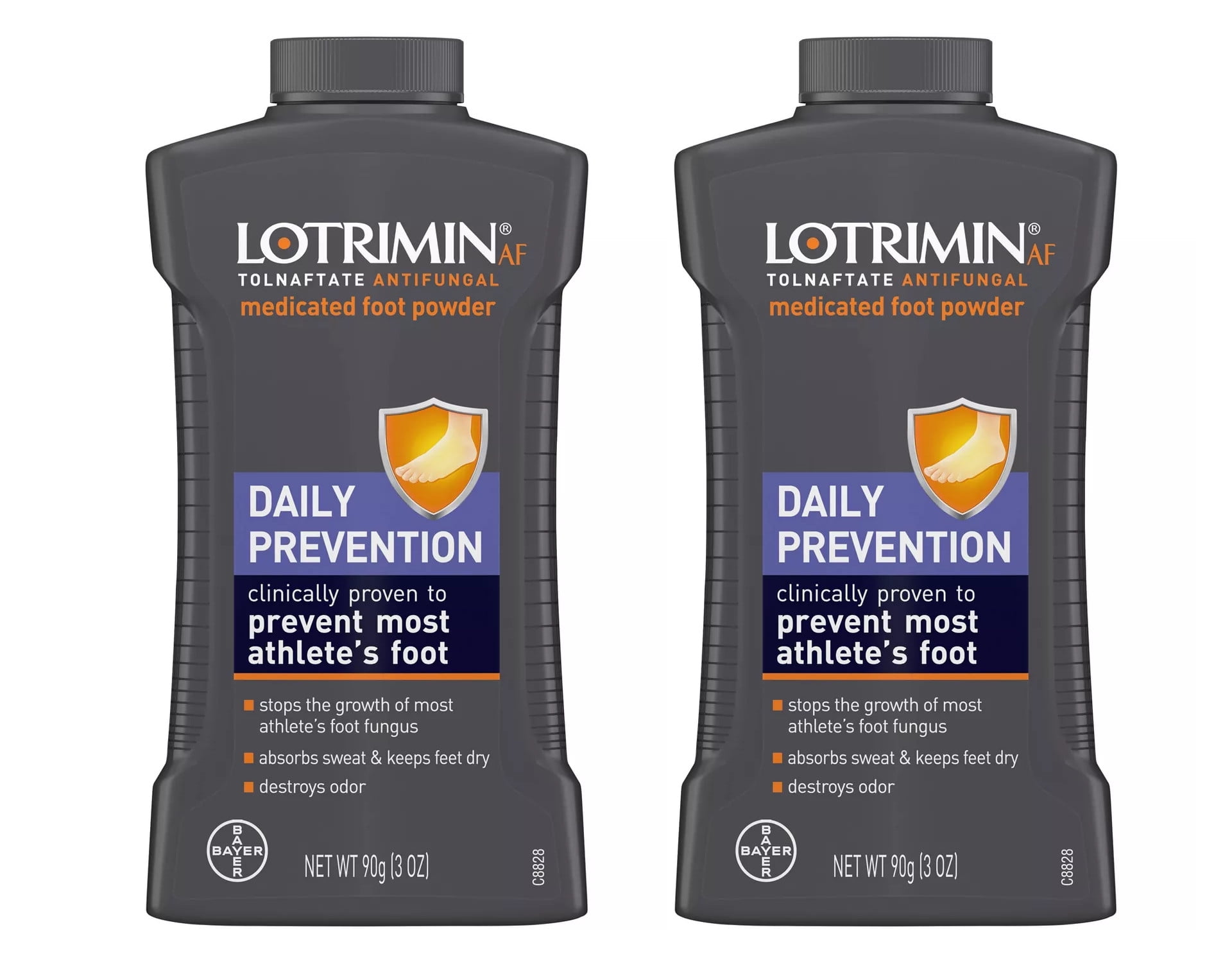 2 Pack - Lotrimin AF - Antifungal Athlete's Foot Powder - 3 oz Each