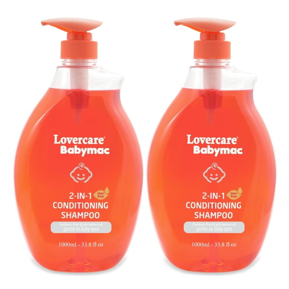2-Pack LoverCare Babymac 2-IN-1 Conditioning Shampoo -33.8Fl.oz (1000ml)