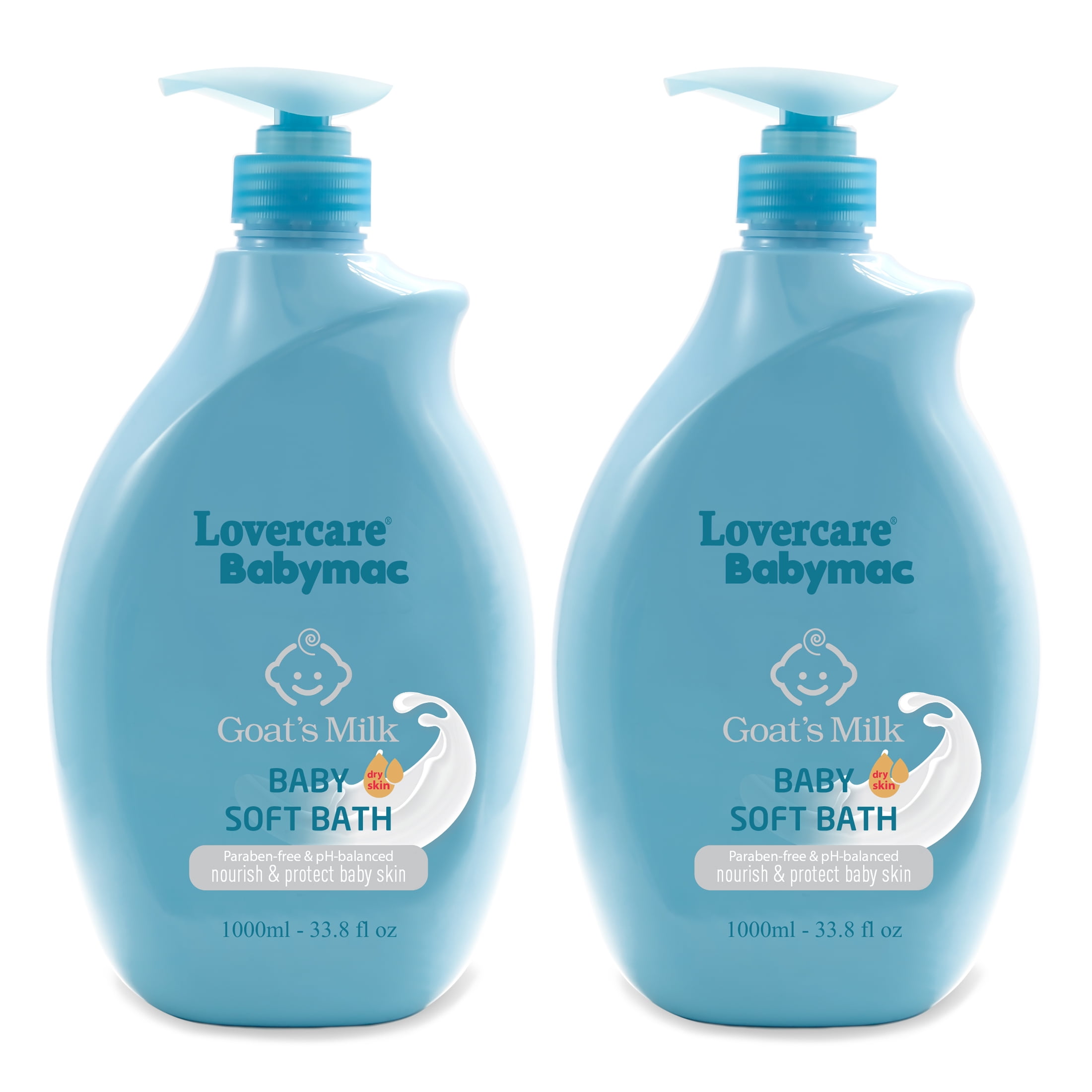 2-Pack LoverCare Babymac Goat's Milk Baby Soft Bath-33.8 fl oz (1000ml)