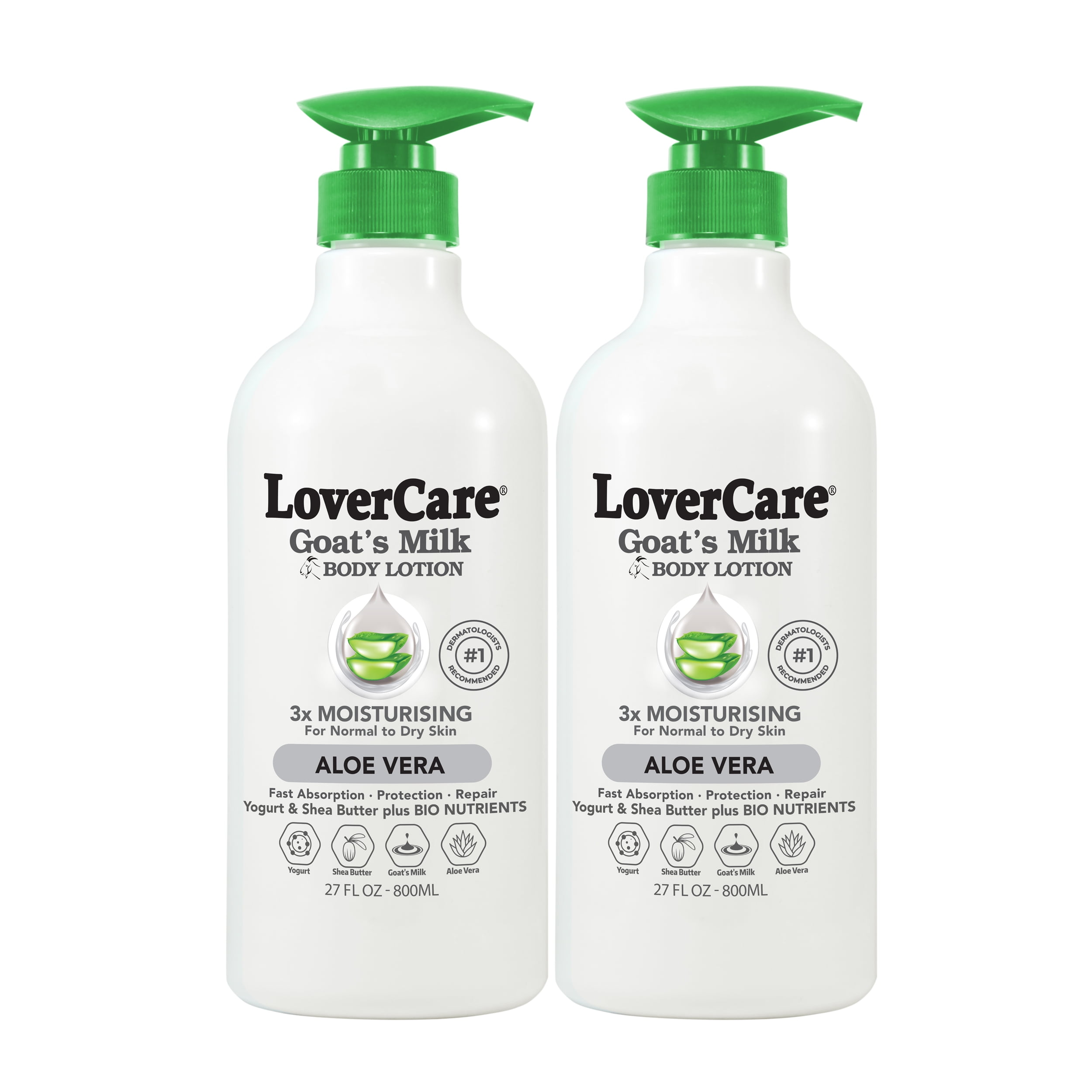 2-Pack LoverCare Goat's Milk Body Lotion 27 fl oz (800ml) - Aloe Vera