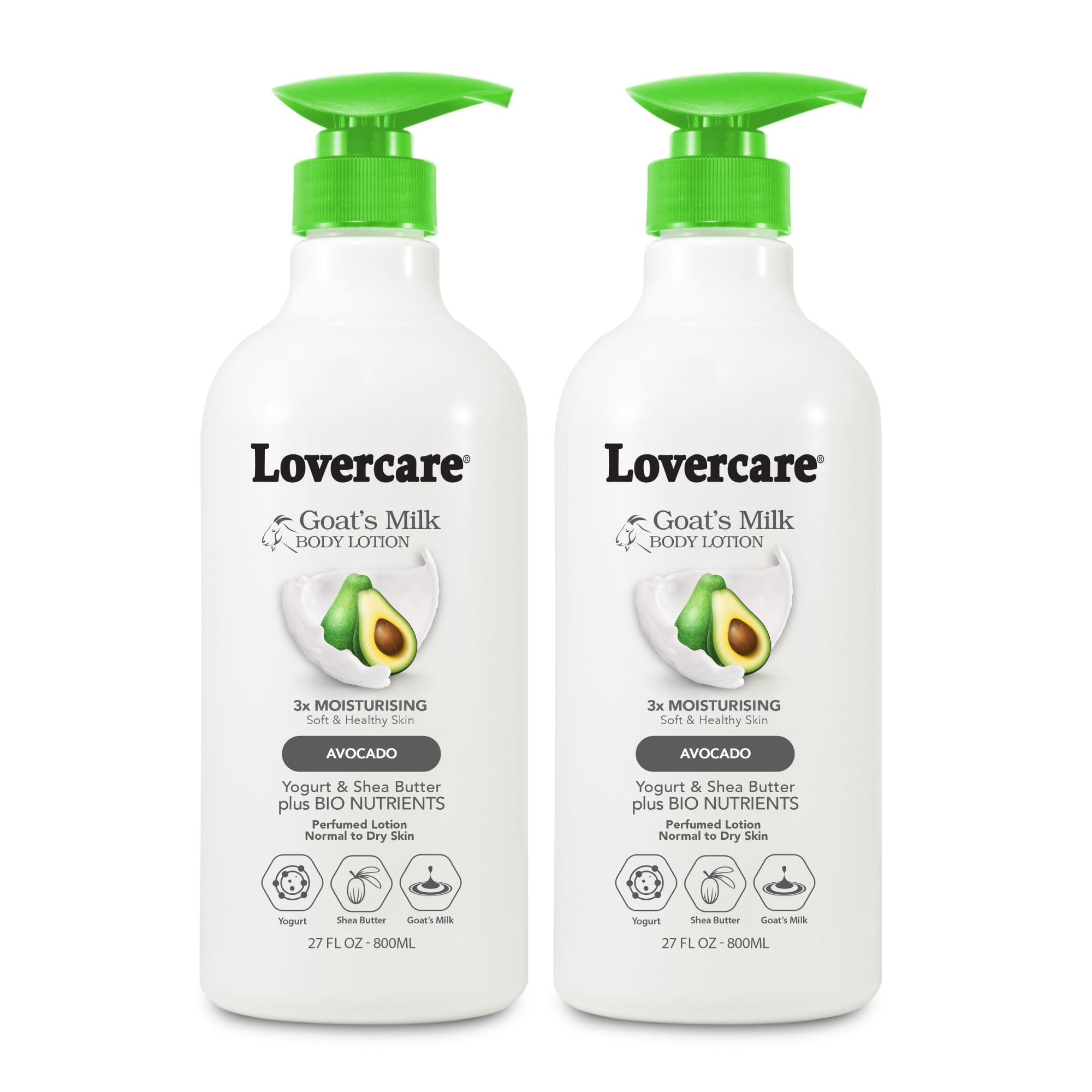 2-Pack LoverCare Goat's Milk Body Lotion 27 fl oz (800ml) - Avocado